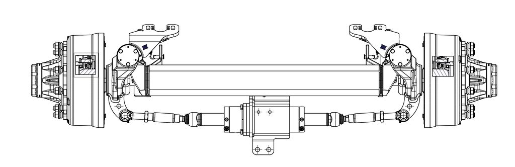 Essieu directeur 150mm carré Optimus écartement 1950