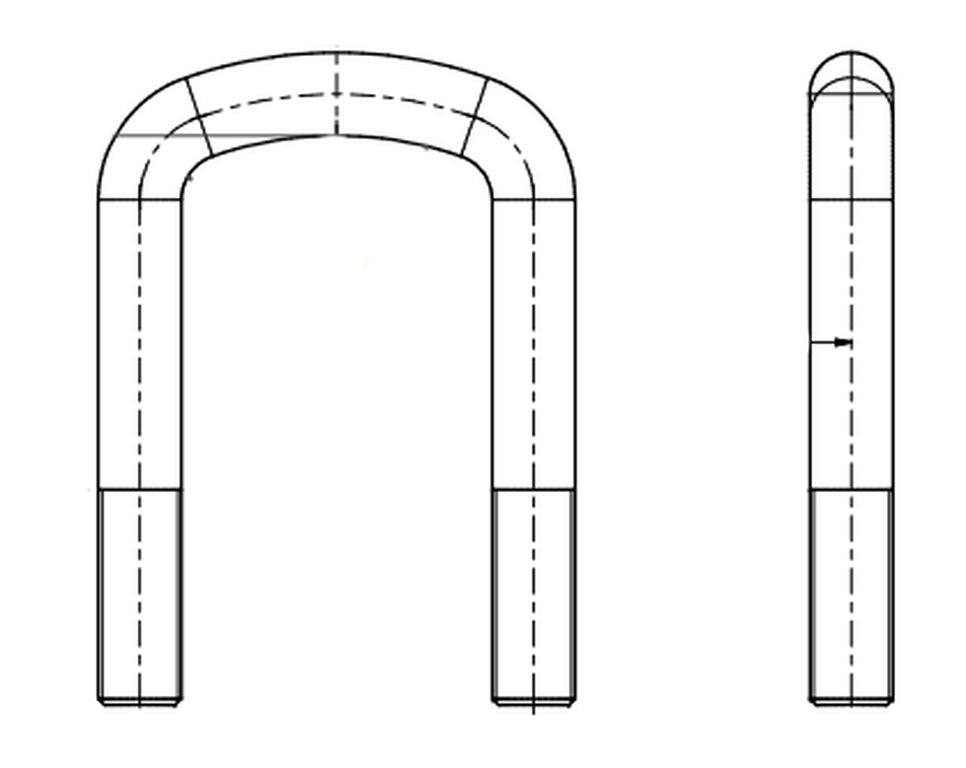 Boulon en U M27x2,0 ADR für 121 mm ressort