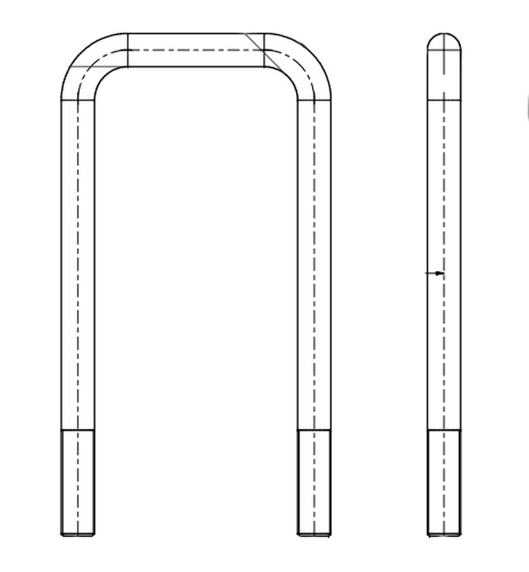 [42318005] U-Bügel M18x1.5 ADR für  70mm 4-kant