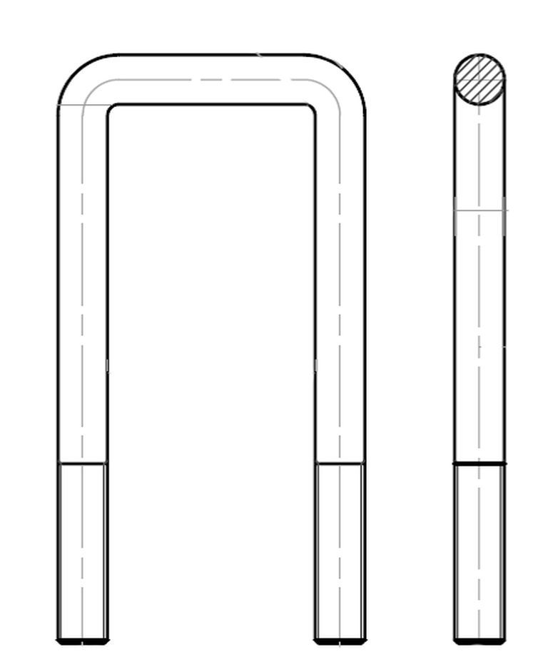 [42322023] U-Bügel M22x1.5 ADR für 100mm 4-kant