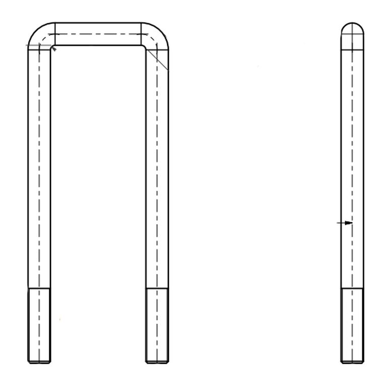 [42324021] Boulon en U M24x2,0 ADR für W147 mm ressort