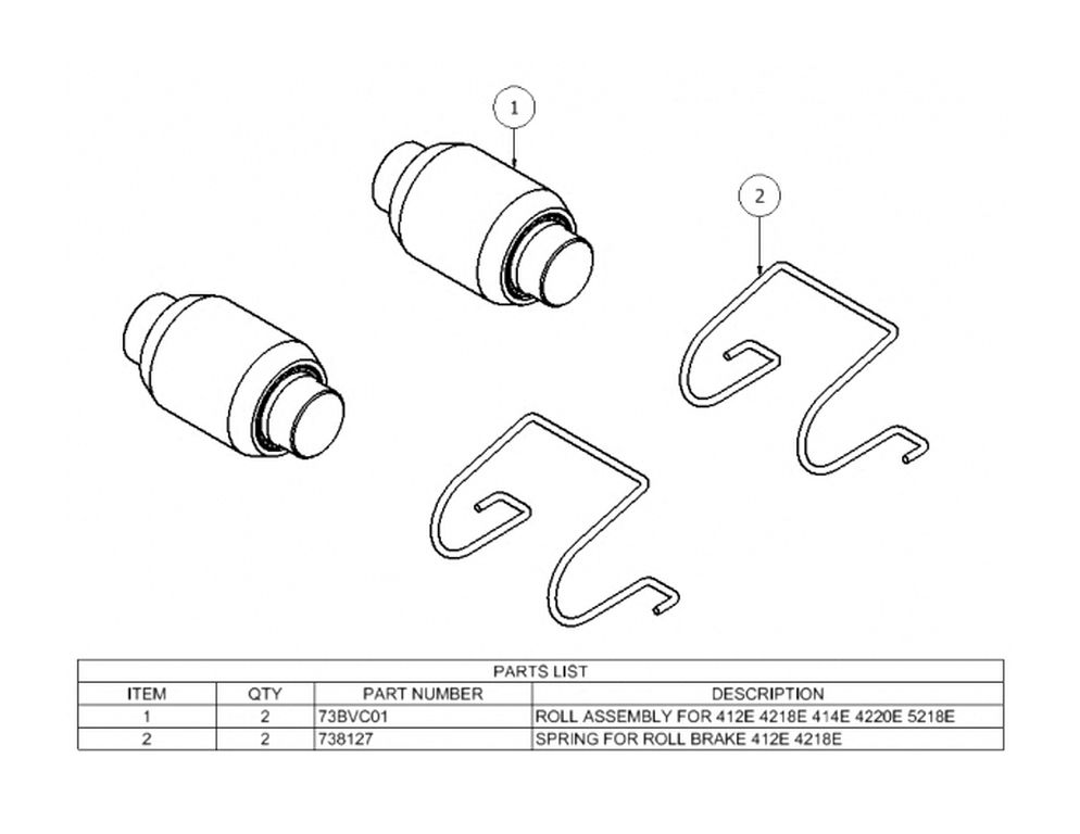 [9RE0084] Rollenrep. Satz Bremse 4218E, 412E