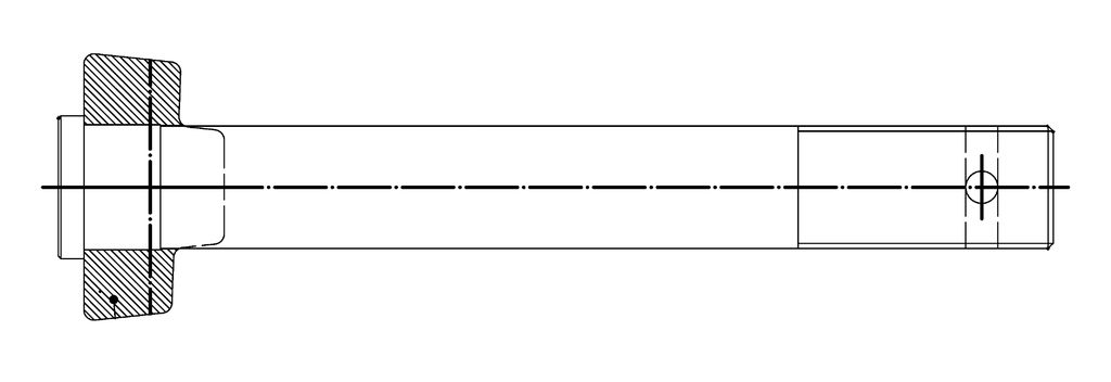 Gewindebolzen mit Zahnsegment M24x1.5