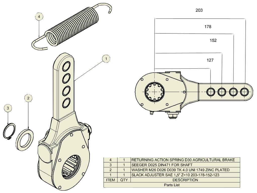 [9RR0010] Gestängesteller manuell 203mm ADR