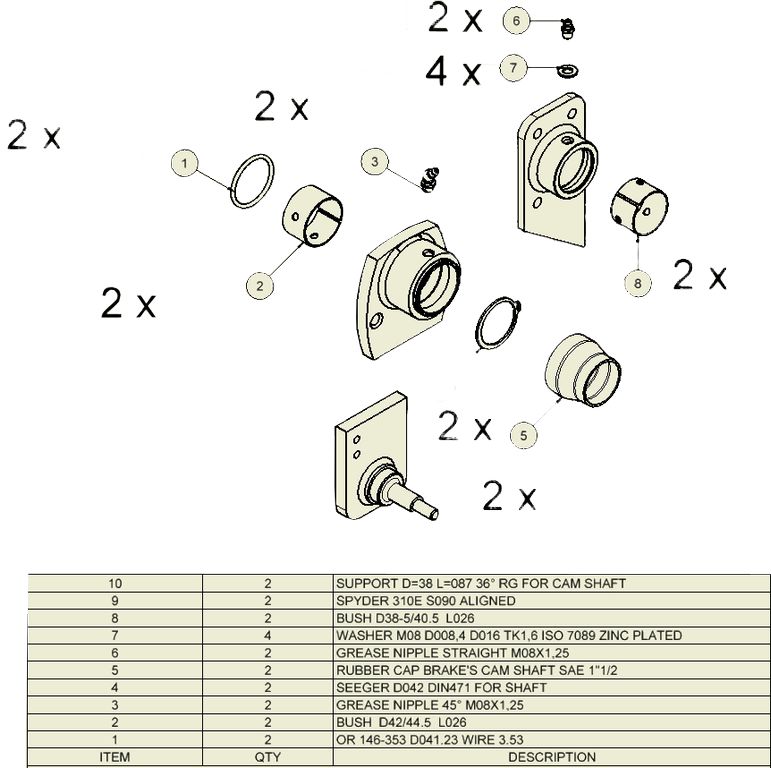 [9RL0008] Reparatursatz Nockenwelle ADR KA 314S