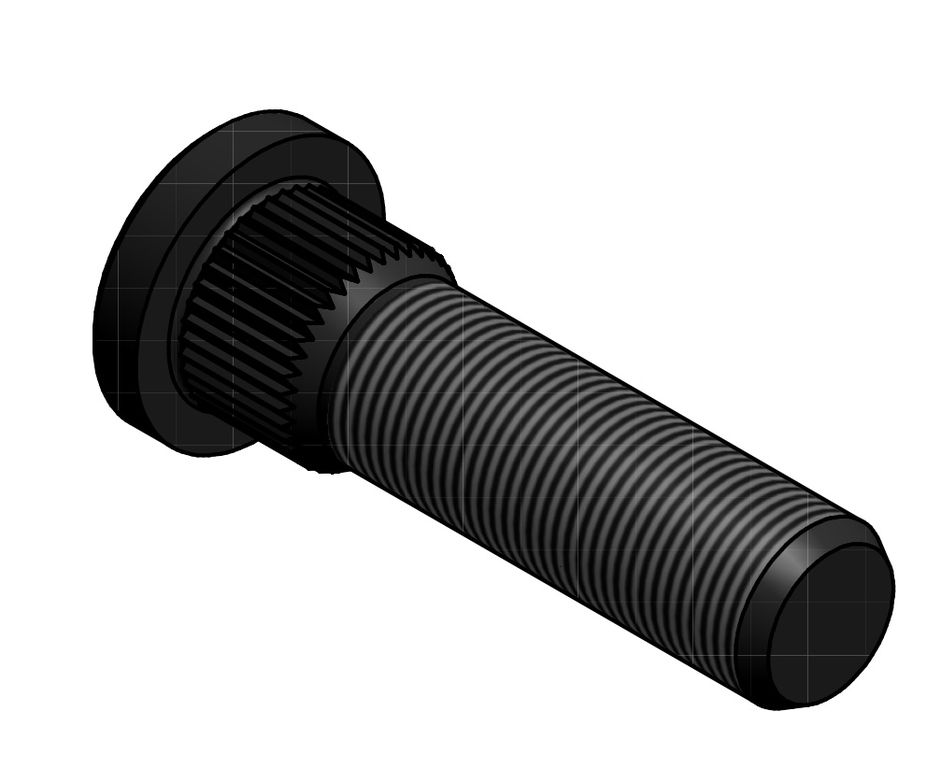 [57118B17] Radbolzen M18x1.5, L=69mm Ø riffel 21.5