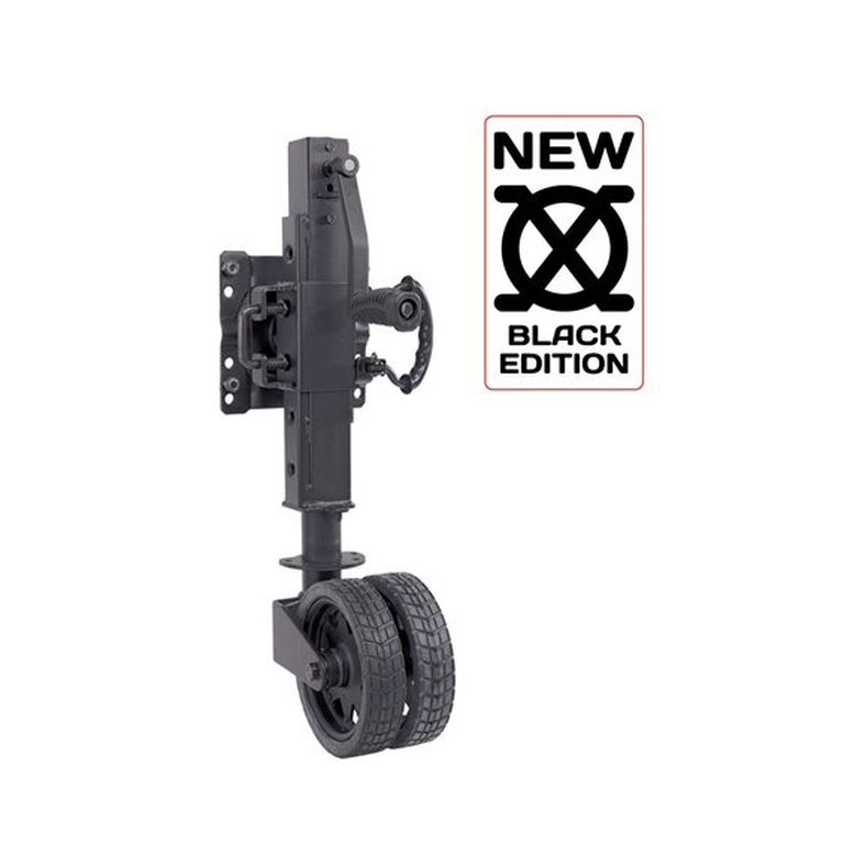 [130115S] Roue jockey 750kg 56mm carré course 425mm Black Edition