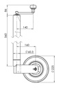 Stützrad    400kg  60mm  Hub 350mm Winterhoff