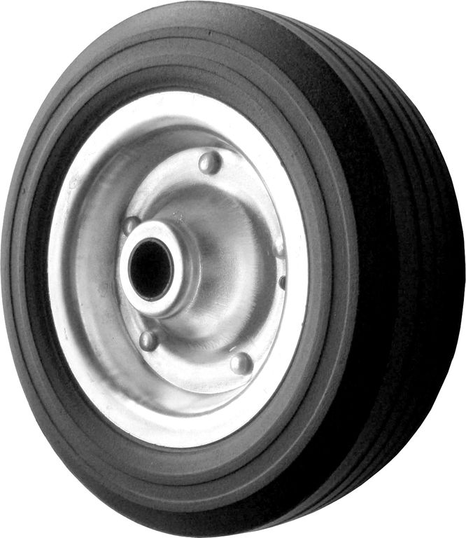 [130086] Roue caoutchouc dur, jante en acier