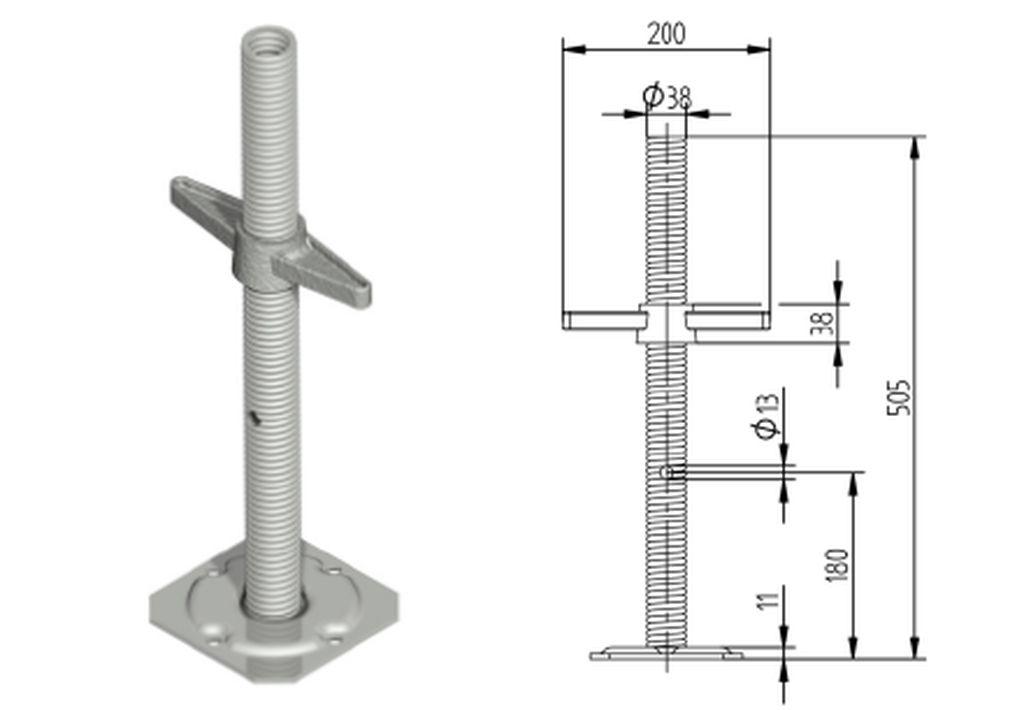 [416987001] Pied de broche zingué