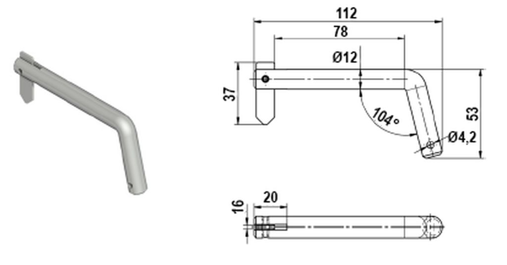 [418324001] Boulon compl. zingué, incl. tôle de protection