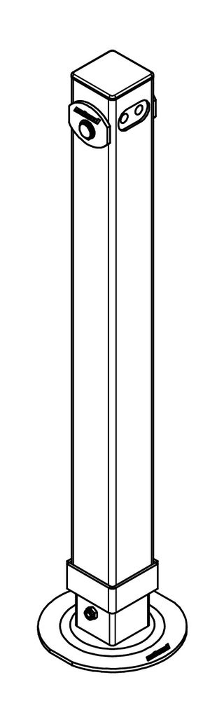 Stützfuss   1950kg  4-kant  90mm  hydr