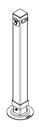 Pied béquille   1950kg  carré  90mm  hydr