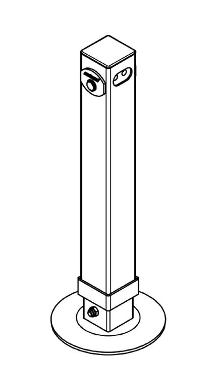 Pied béquille   2800kg  carré  100mm  hydr