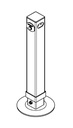 Pied béquille   2800kg  carré  100mm  hydr