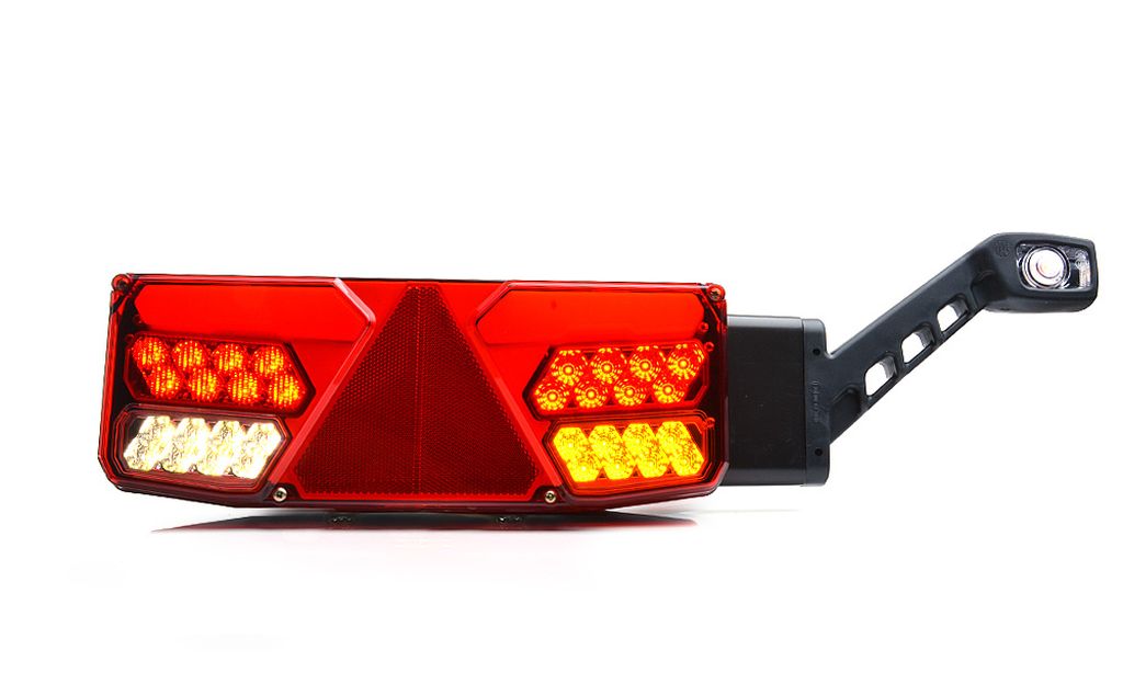 Feu arrière LED WAS 12V droit avec bras de contour