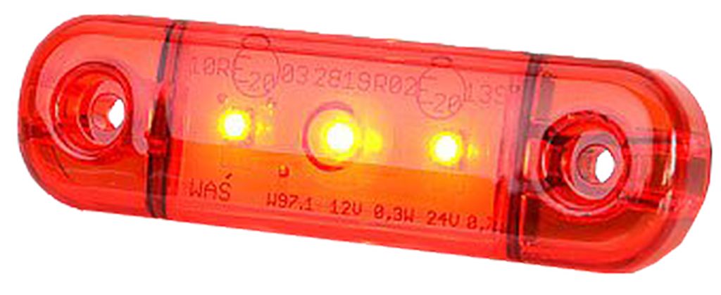 [01452851] LED Positionsleuchte WAS 97  12/24V  rot  3LED
