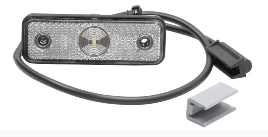 [316604097] LED Positionsleuchte Flatpoint weiss 24V mit Gummiunterl.