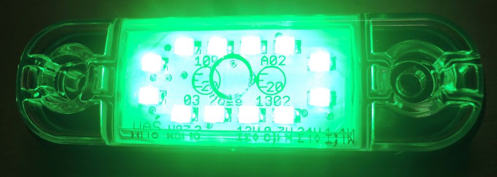 LED Positionsleuchte WAS 12/24V grün 12 LED