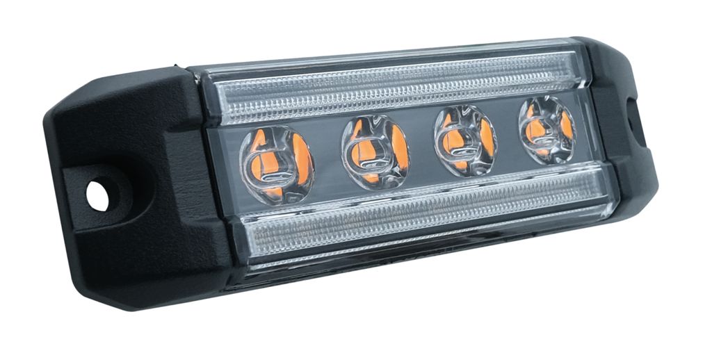 [40085203] LED Positionsleuchte weiss + Blitzleuchte gelb 12/24V
