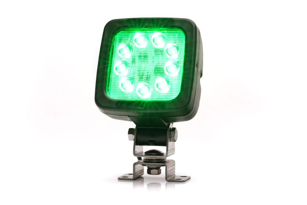 LED Arbeitsscheinw. 110x110x85, 12/24V WAS grün