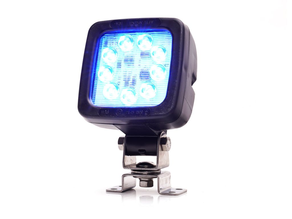 [01456824] Lampe de travail LED 110x110x85, 12/24V WAS bleu
