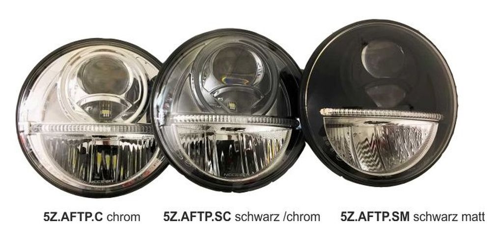 [5Z.AFTP.SC] LED Feu de route  5.75 "  12/24V noir / chrome