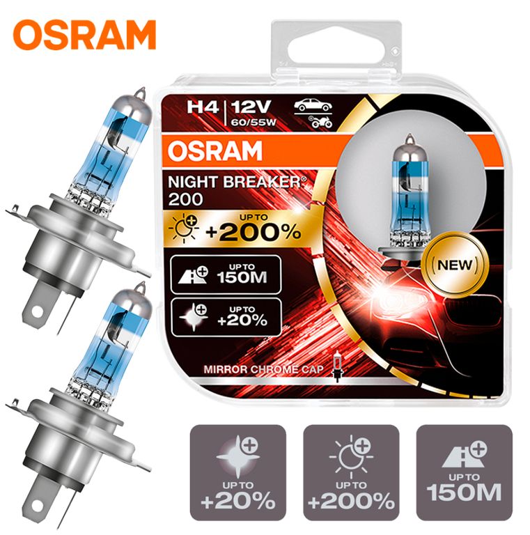 [OS-64193NB200] Osram NIGHT BREAKER® H4 +200%  12V 60/55W