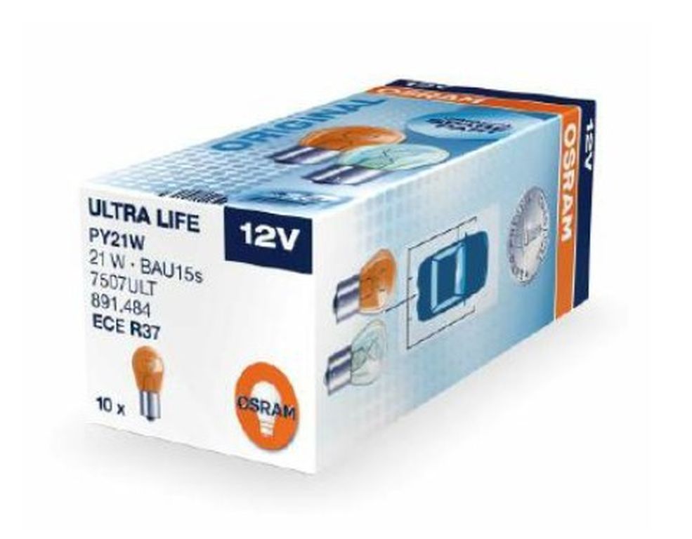 [OS-7507ULT] Ampoule voiture OSRAM 12V 21W orange BAU15s