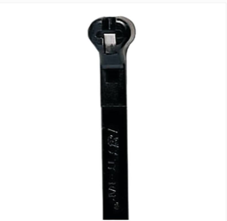 Kabelbinder mit Metallzunge, 208 x 3.6 mm, schwarz