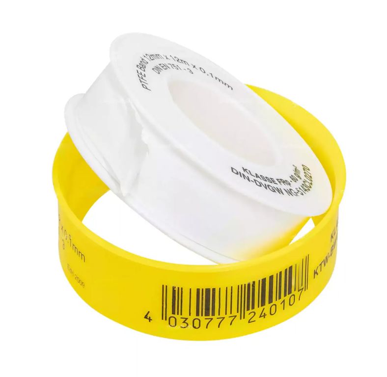[30120012] Teflonband, 0.1x 12mm x 12m, weiss   1Rolle