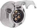 Steckdose 7-pol Alu oval, flach, Höhe 46mm