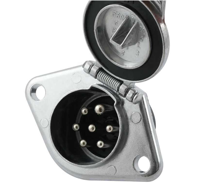 [5809] Steckdose 7-pol Alu, EURO- N, 24V  Typ N31
