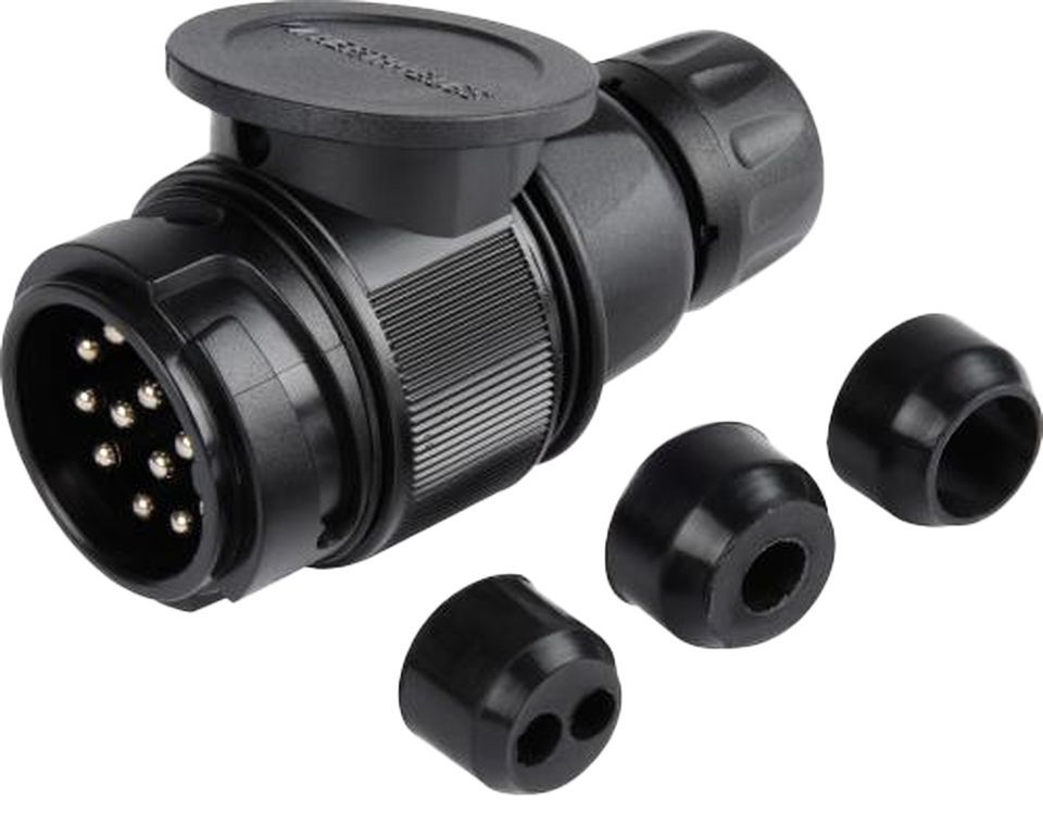 Fiche mâle 13-pol plastique, pivotant 12V