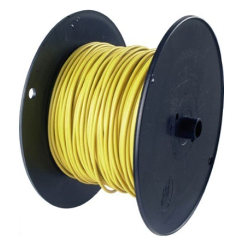 [08.801.150.12] Câble 1 x 1,5 mm², couleur jaune, 1 rouleau = 100 m