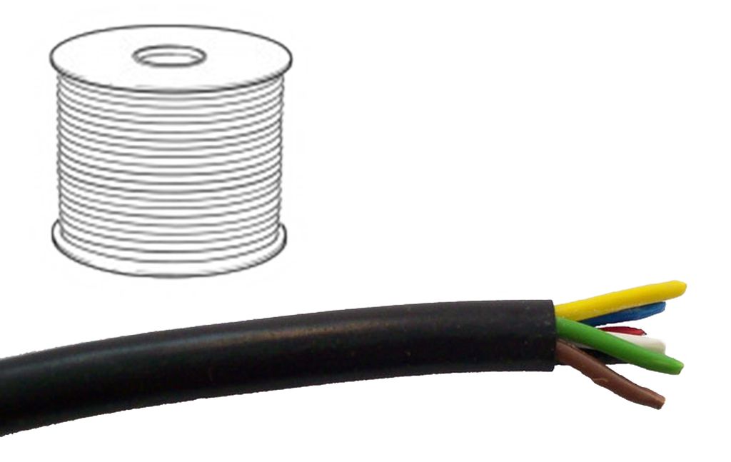 Câble   8-pol 7x 1,0mm² + 1x 1,5mm² , 1 bobine = 50m