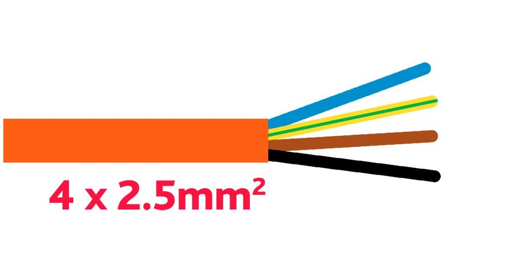 [08.804.395] Kabel   4-pol 2.5mm², Orange G-PUR  per / m