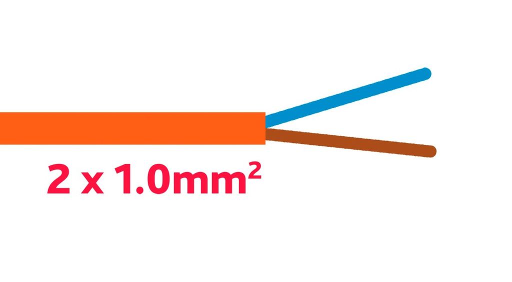 Câble 2 pôles 2.1mm², orange G-PUR par / m