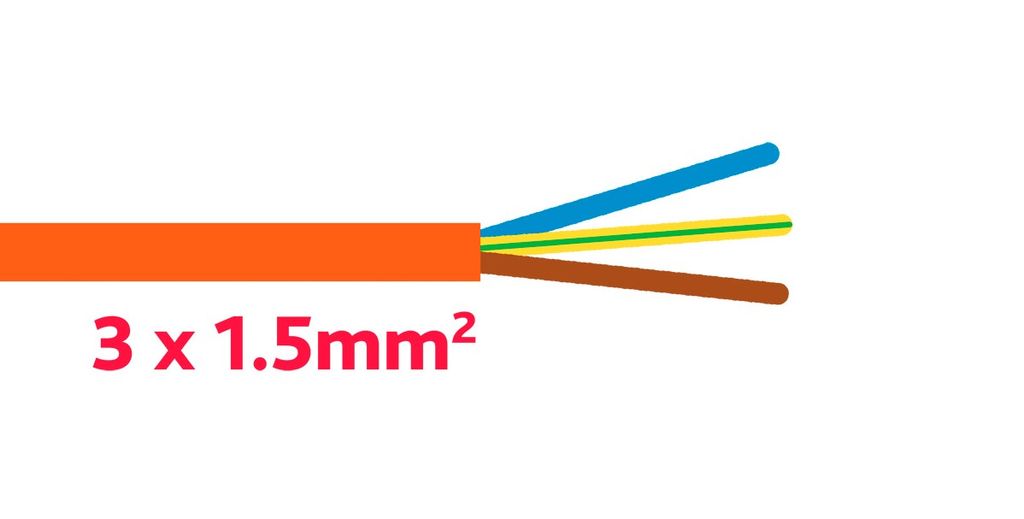 [08803155] Kabel   3-pol 1.5mm², Orange G-PUR  per / m