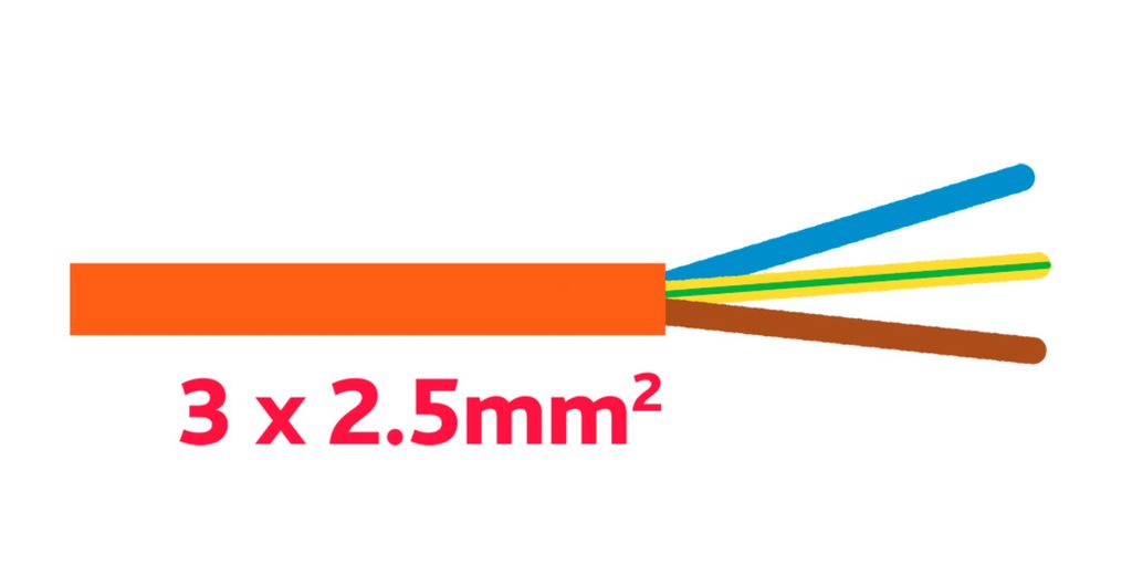 [08803395] 3-pol 2.5mm², Orange G-PUR câble par/m