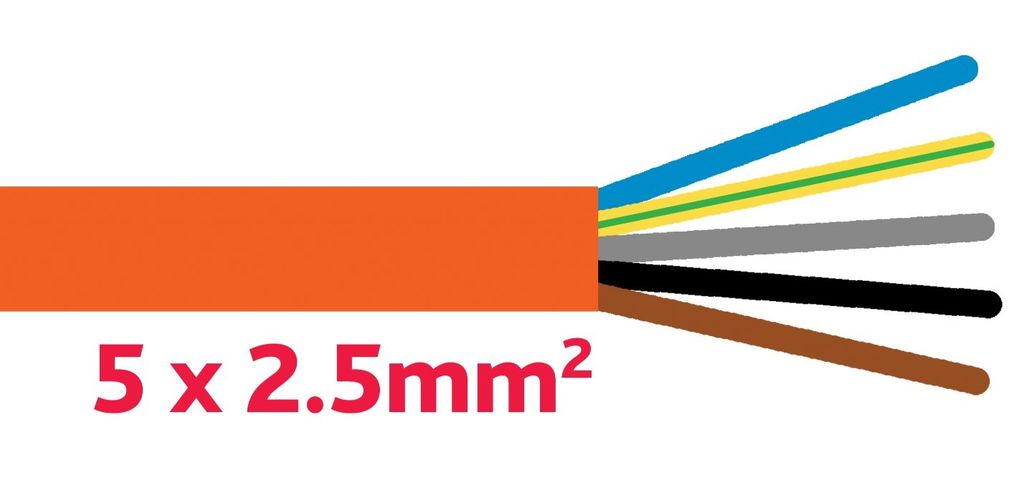 [08805255] Kabel   5-pol 2.5mm², Orange G-PUR  per / m