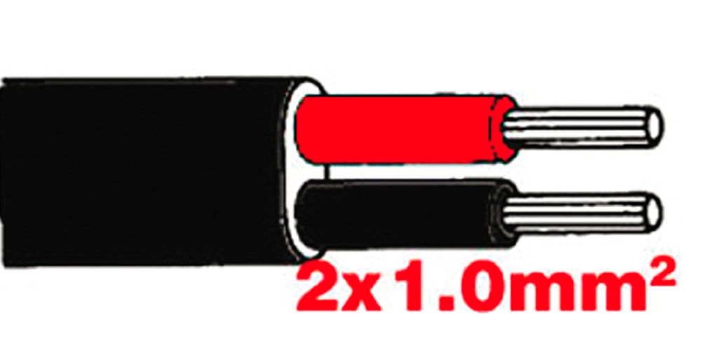 [08.802.101] Câble 2 x 1,0mm² double isolation FLYY, 1 rouleau = 50m