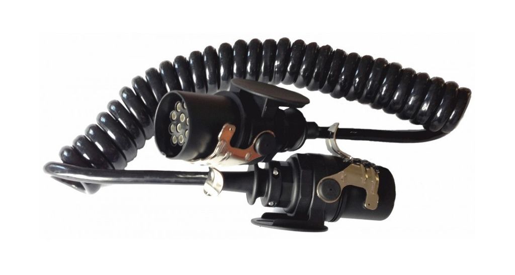 Câble spirale 15-pol. avec 2 fiche Ø 85/60mm,  24V
