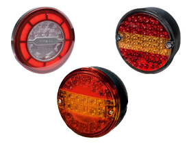 FEUX ARRIÈRE LED RONDS JUSQU’À Ø 155 MM
