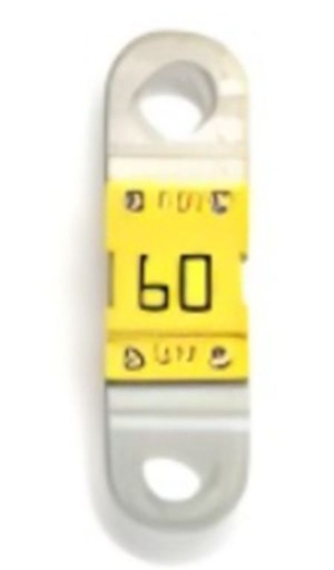 Fusible Midi, jaune, 60A, max. 32V  1 paquet = 5 pcs.