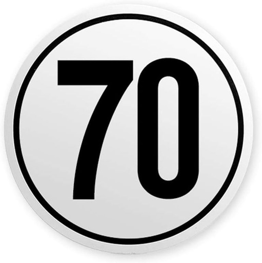 Autocollant 70 km/h Ø 200mm pour DE et UE