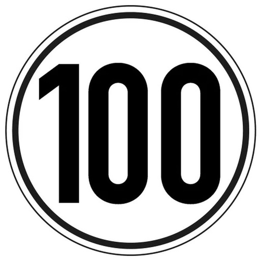 100 km/h-autocollant, rond 200mm