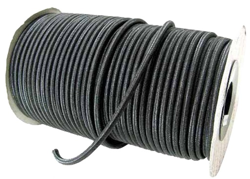 Câble élastique,   6mm, caoutchouc noir, U.V.-b