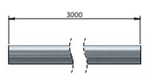 Tige de torsion Ø 22 x 2 x 3000mm Inox