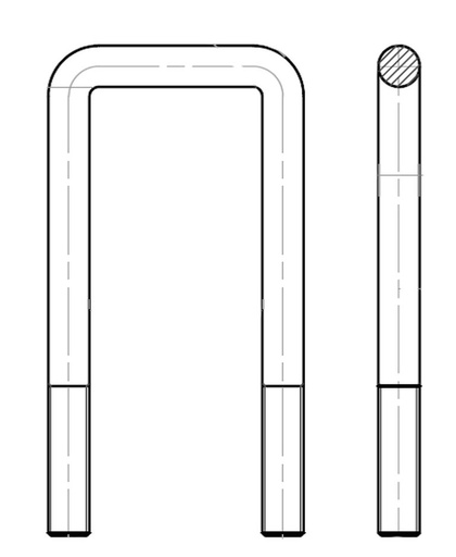Boulon en U M22x1.5 ADR pour 90 mm carré